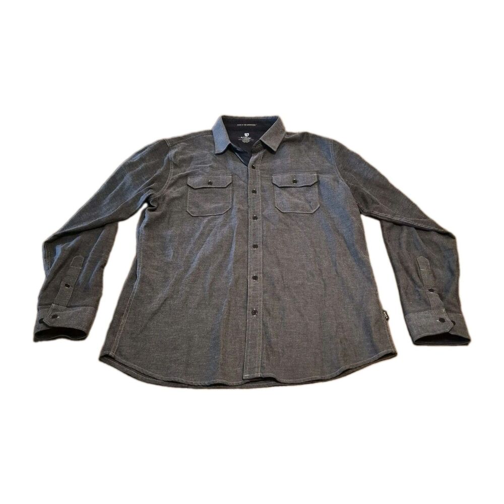 Kuhl Descendr Flannel Shirt Men's Size Large Dark Gray Long Sleeve Pockets 7244 - Picture 2 of 5